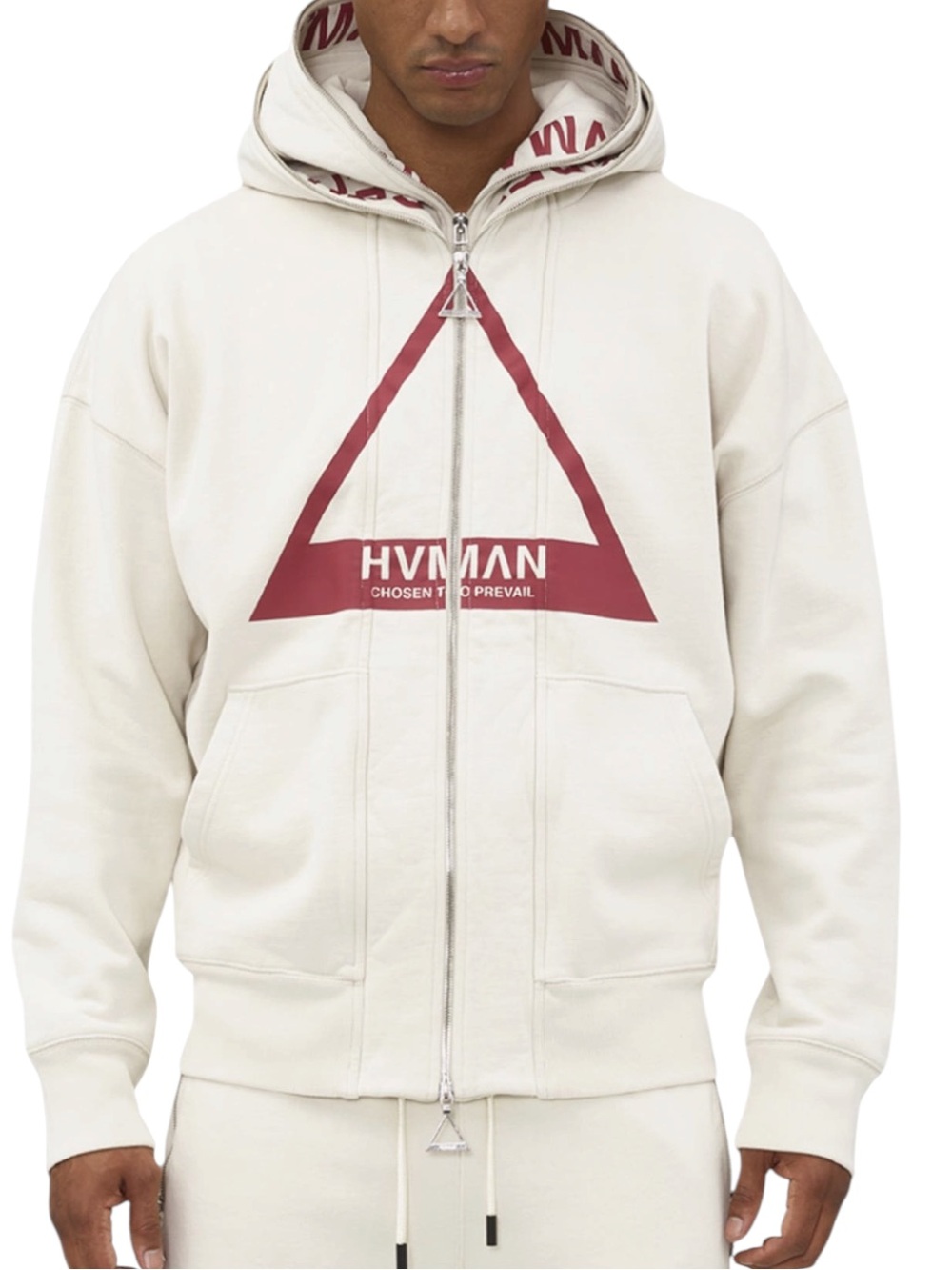 HVMAN Double Hood Triange Logo Hoodie Size XXL